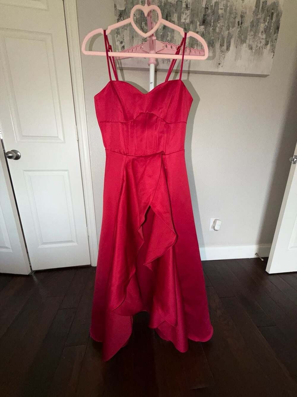 Elliatt Women's Red Mireielle Midi Dress with Ruffle Detail